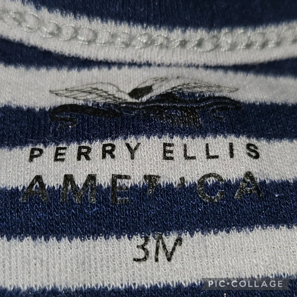 Perry Ellis Infant 3m 2Piece Pj Footed Long Sleeve Sleeper Set Striped Elastic